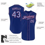 Sleeveless Jersey Royal Baseball Custom Light Blue-Red Authentic Sleeveless Jersey Royal Baseball Custom Light Blue-Red Authentic