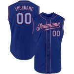Sleeveless Jersey Royal Baseball Custom Light Blue-Red Authentic Sleeveless Jersey Royal Baseball Custom Light Blue-Red Authentic