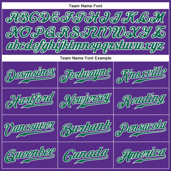 Jersey Purple Sleeveless Green-White Baseball Kelly Custom Authentic Jersey Purple Sleeveless Green-White Baseball Kelly Custom Authentic