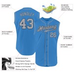 Gray Custom Baseball Powder Sleeveless Blue Authentic Jersey Gray-Steel Gray Custom Baseball Powder Sleeveless Blue Authentic Jersey Gray-Steel