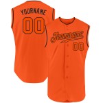 Orange-Black Jersey Sleeveless Authentic Custom Orange Baseball Orange-Black Jersey Sleeveless Authentic Custom Orange Baseball