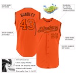 Orange-Black Jersey Sleeveless Authentic Custom Orange Baseball Orange-Black Jersey Sleeveless Authentic Custom Orange Baseball