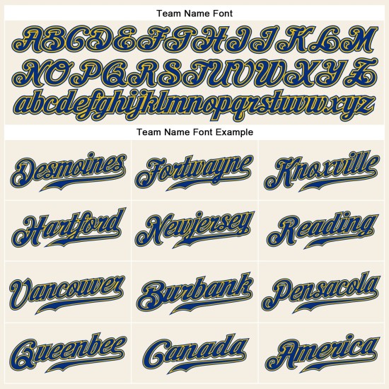 Sleeveless Authentic Jersey Baseball Cream Royal-Gold Custom Sleeveless Authentic Jersey Baseball Cream Royal-Gold Custom