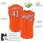 White-Navy Baseball Orange Sleeveless Authentic Jersey Custom White-Navy Baseball Orange Sleeveless Authentic Jersey Custom