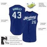 Baseball White Authentic Royal Purple-Teal Jersey Custom Sleeveless Baseball White Authentic Royal Purple-Teal Jersey Custom Sleeveless