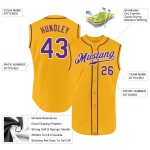 Sleeveless Authentic Baseball Purple-White Gold Custom Jersey Sleeveless Authentic Baseball Purple-White Gold Custom Jersey