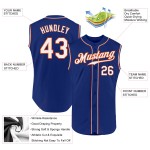 Royal Baseball Sleeveless Jersey Authentic White-Orange Custom Royal Baseball Sleeveless Jersey Authentic White-Orange Custom