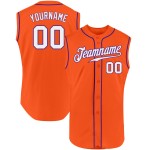 Orange Authentic Baseball Jersey White-Purple Sleeveless Custom Orange Authentic Baseball Jersey White-Purple Sleeveless Custom
