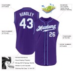 Purple Authentic White-Light Sleeveless Custom Blue Jersey Baseball Purple Authentic White-Light Sleeveless Custom Blue Jersey Baseball
