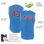 Baseball Sleeveless Jersey Crimson-White Powder Blue Custom Authentic Baseball Sleeveless Jersey Crimson-White Powder Blue Custom Authentic