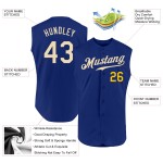 Custom Baseball Cream-Gold Sleeveless Authentic Royal Jersey Custom Baseball Cream-Gold Sleeveless Authentic Royal Jersey