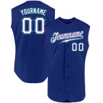 Baseball White Authentic Royal Purple-Teal Jersey Custom Sleeveless Baseball White Authentic Royal Purple-Teal Jersey Custom Sleeveless