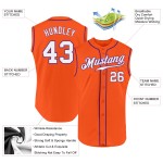 Orange Authentic Baseball Jersey White-Purple Sleeveless Custom Orange Authentic Baseball Jersey White-Purple Sleeveless Custom