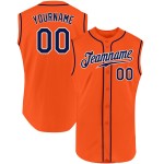 Authentic Jersey Custom Navy-White Orange Sleeveless Baseball Authentic Jersey Custom Navy-White Orange Sleeveless Baseball