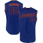 Sleeveless Jersey Custom Authentic Royal Baseball Royal-Orange Sleeveless Jersey Custom Authentic Royal Baseball Royal-Orange