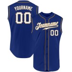 Authentic Royal Baseball Custom Sleeveless Jersey White-Old Gold Authentic Royal Baseball Custom Sleeveless Jersey White-Old Gold