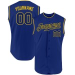 Jersey Authentic Royal Custom Baseball Sleeveless Royal-Gold Jersey Authentic Royal Custom Baseball Sleeveless Royal-Gold