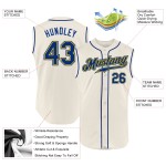 Sleeveless Authentic Jersey Baseball Cream Royal-Gold Custom Sleeveless Authentic Jersey Baseball Cream Royal-Gold Custom