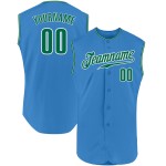Powder Green-White Custom Kelly Sleeveless Blue Baseball Jersey Authentic Powder Green-White Custom Kelly Sleeveless Blue Baseball Jersey Authentic