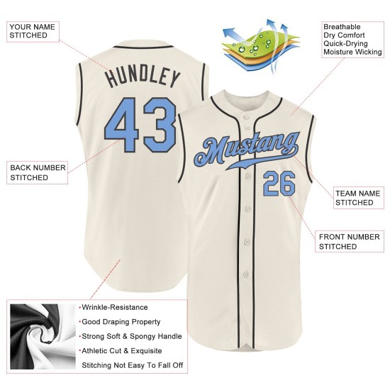 Authentic Father's Jersey Custom Day Light Baseball Blue-Steel Gray Cream Sleeveless Authentic Father's Jersey Custom Day Light Baseball Blue-Steel Gray Cream Sleeveless