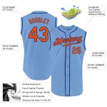 Baseball Custom Blue Orange-Royal Jersey Light Sleeveless Authentic Baseball Custom Blue Orange-Royal Jersey Light Sleeveless Authentic