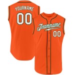 White-Green Orange Baseball Authentic Sleeveless Jersey Custom White-Green Orange Baseball Authentic Sleeveless Jersey Custom