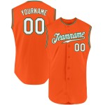 Sleeveless Baseball Custom Jersey Authentic Orange Green White-Kelly Sleeveless Baseball Custom Jersey Authentic Orange Green White-Kelly
