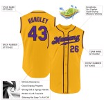 Baseball Purple-Black Sleeveless Authentic Jersey Custom Gold Baseball Purple-Black Sleeveless Authentic Jersey Custom Gold