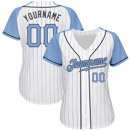 Father's Light Day Authentic Blue-Steel Light Pinstripe Baseball White Raglan Jersey Custom Sleeves Gray Blue Father's Light Day Authentic Blue-Steel Light Pinstripe Baseball White Raglan Jersey Custom Sleeves Gray Blue