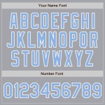 Authentic Sleeves Light Gray Baseball Custom Blue-White Raglan Jersey Authentic Sleeves Light Gray Baseball Custom Blue-White Raglan Jersey