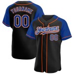 Royal-Orange Sleeves Baseball Jersey Custom Authentic Black Raglan Royal-Orange Sleeves Baseball Jersey Custom Authentic Black Raglan