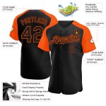Sleeves Raglan Custom Orange Jersey Authentic Baseball Black Sleeves Raglan Custom Orange Jersey Authentic Baseball Black