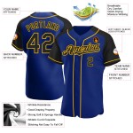 Royal Black-Gold Raglan Baseball Sleeves Authentic Jersey Custom Royal Black-Gold Raglan Baseball Sleeves Authentic Jersey Custom