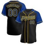 Raglan Royal-Yellow Jersey Custom Sleeves Baseball Black Authentic Raglan Royal-Yellow Jersey Custom Sleeves Baseball Black Authentic