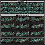 Authentic Baseball Custom Sleeves Raglan Jersey Black Teal-Orange Authentic Baseball Custom Sleeves Raglan Jersey Black Teal-Orange