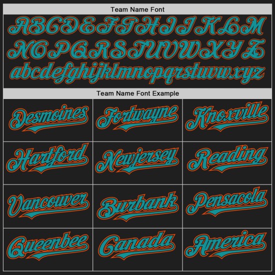 Authentic Baseball Custom Sleeves Raglan Jersey Black Teal-Orange Authentic Baseball Custom Sleeves Raglan Jersey Black Teal-Orange