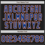 Royal-Orange Sleeves Baseball Jersey Custom Authentic Black Raglan Royal-Orange Sleeves Baseball Jersey Custom Authentic Black Raglan