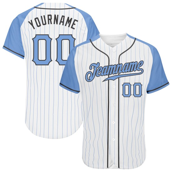 Father's Light Day Authentic Blue-Steel Light Pinstripe Baseball White Raglan Jersey Custom Sleeves Gray Blue Father's Light Day Authentic Blue-Steel Light Pinstripe Baseball White Raglan Jersey Custom Sleeves Gray Blue