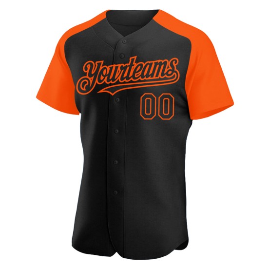 Sleeves Raglan Custom Orange Jersey Authentic Baseball Black Sleeves Raglan Custom Orange Jersey Authentic Baseball Black